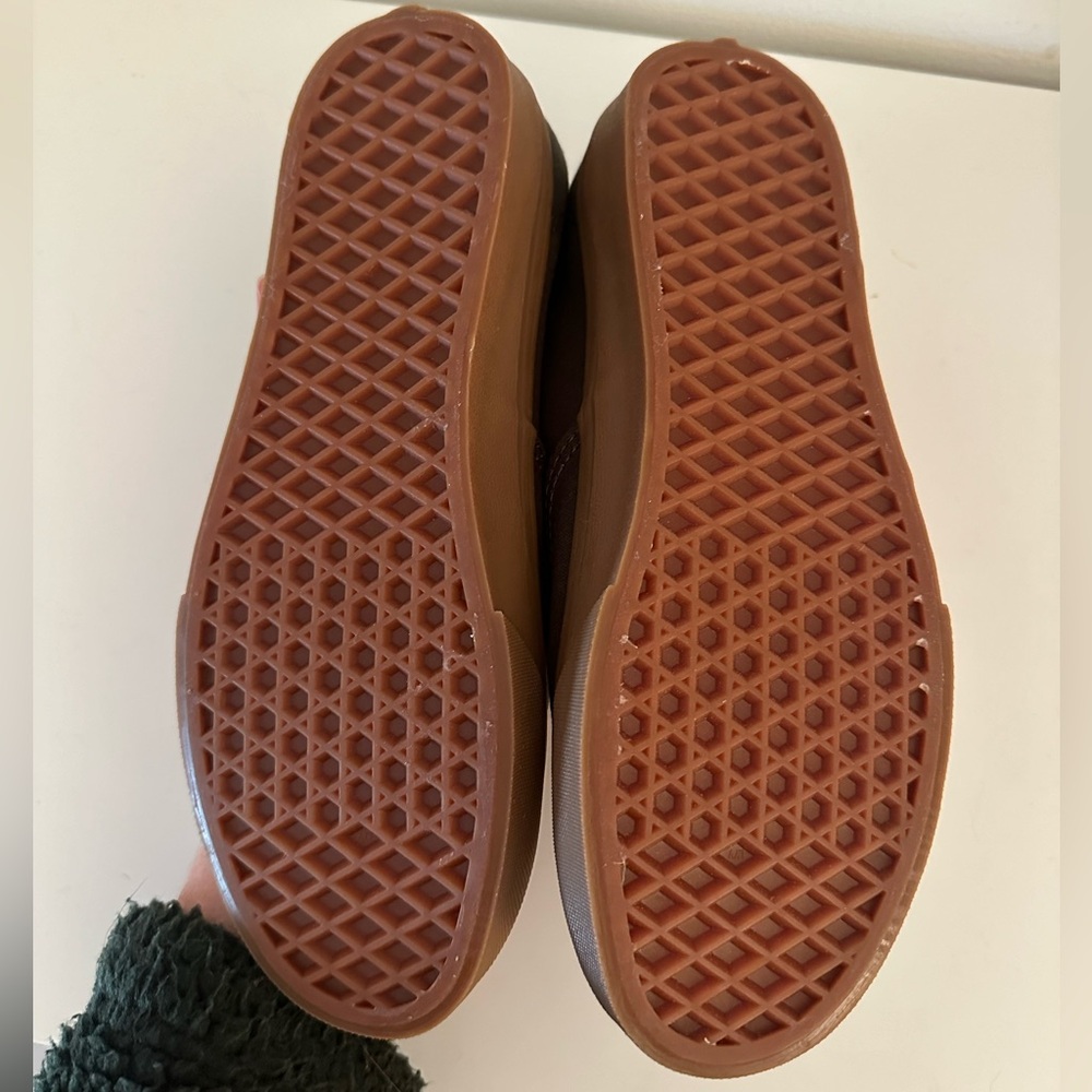Vans Olive Green Canvas Sneakers with Tan Sole - Picture 6 of 6